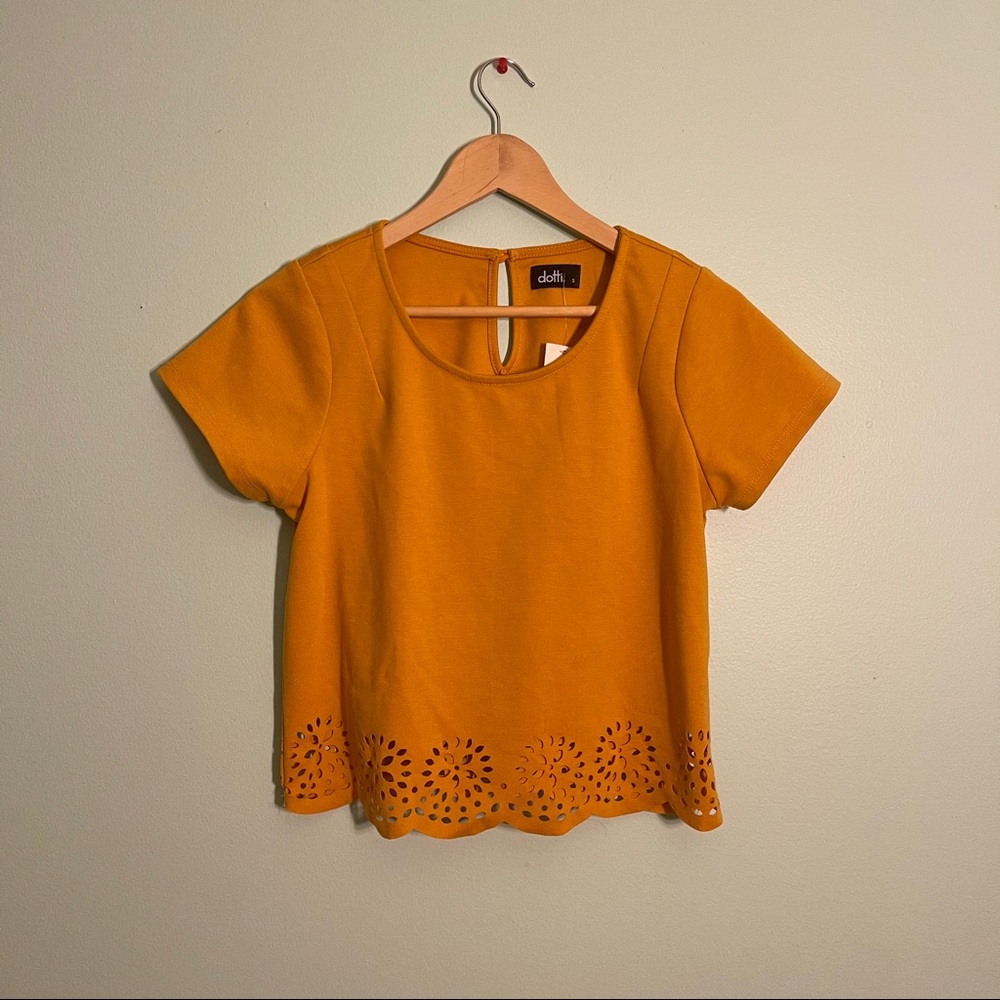 NWT Golden Yellow Mustard Crop Top, Size S
